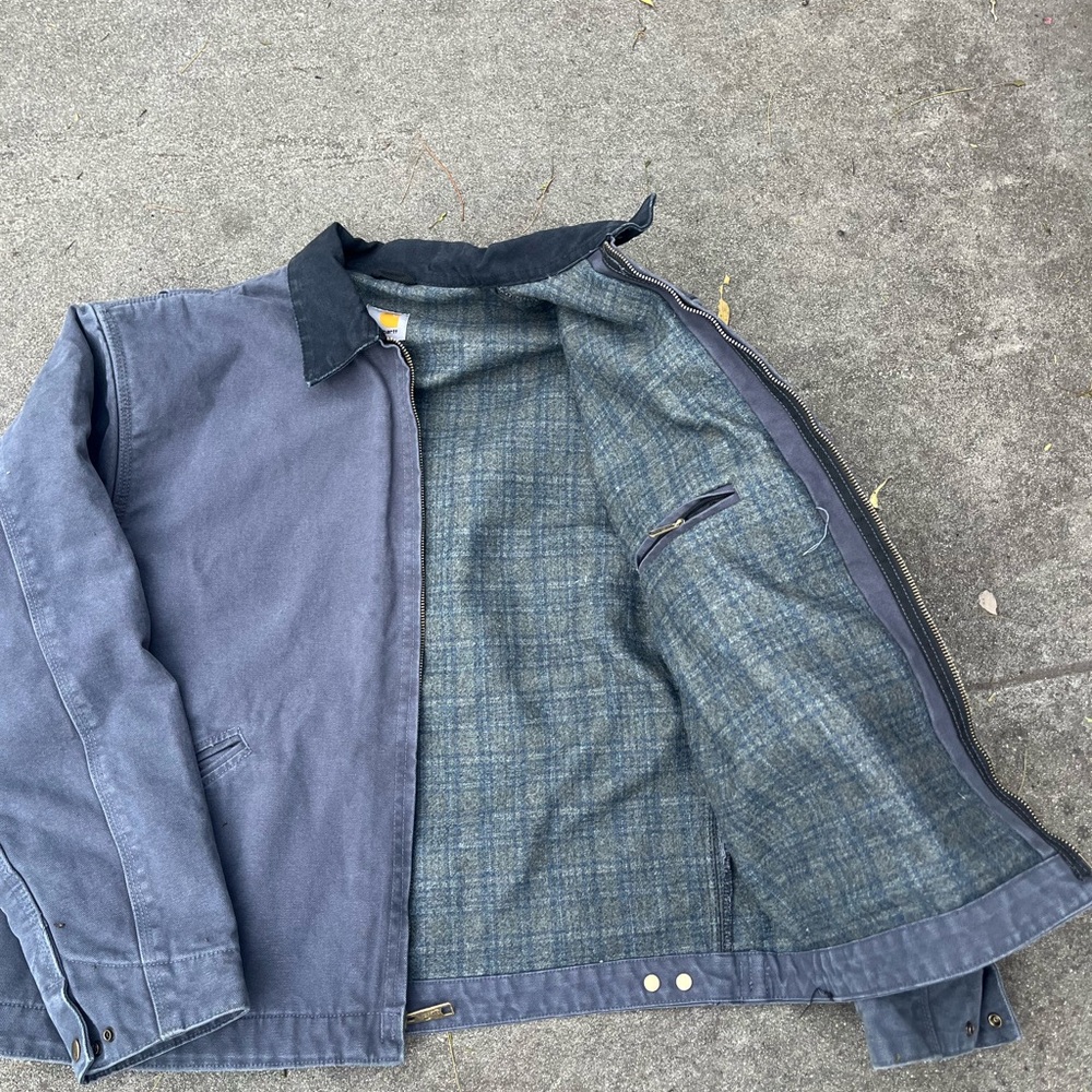 Vintage Carhartt Detroit PTL Blue Medium Jacket - Picture 7 of 8